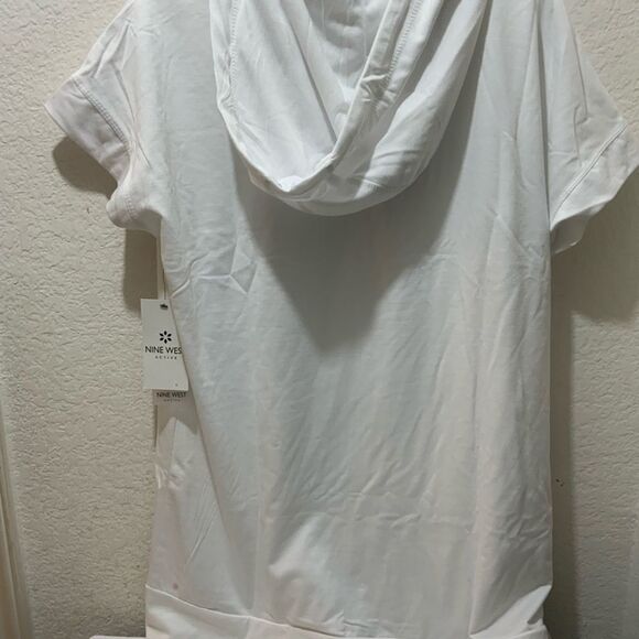 Nine West Active Hoodie Top  white zipper  size M NWT - Picture 5 of 11